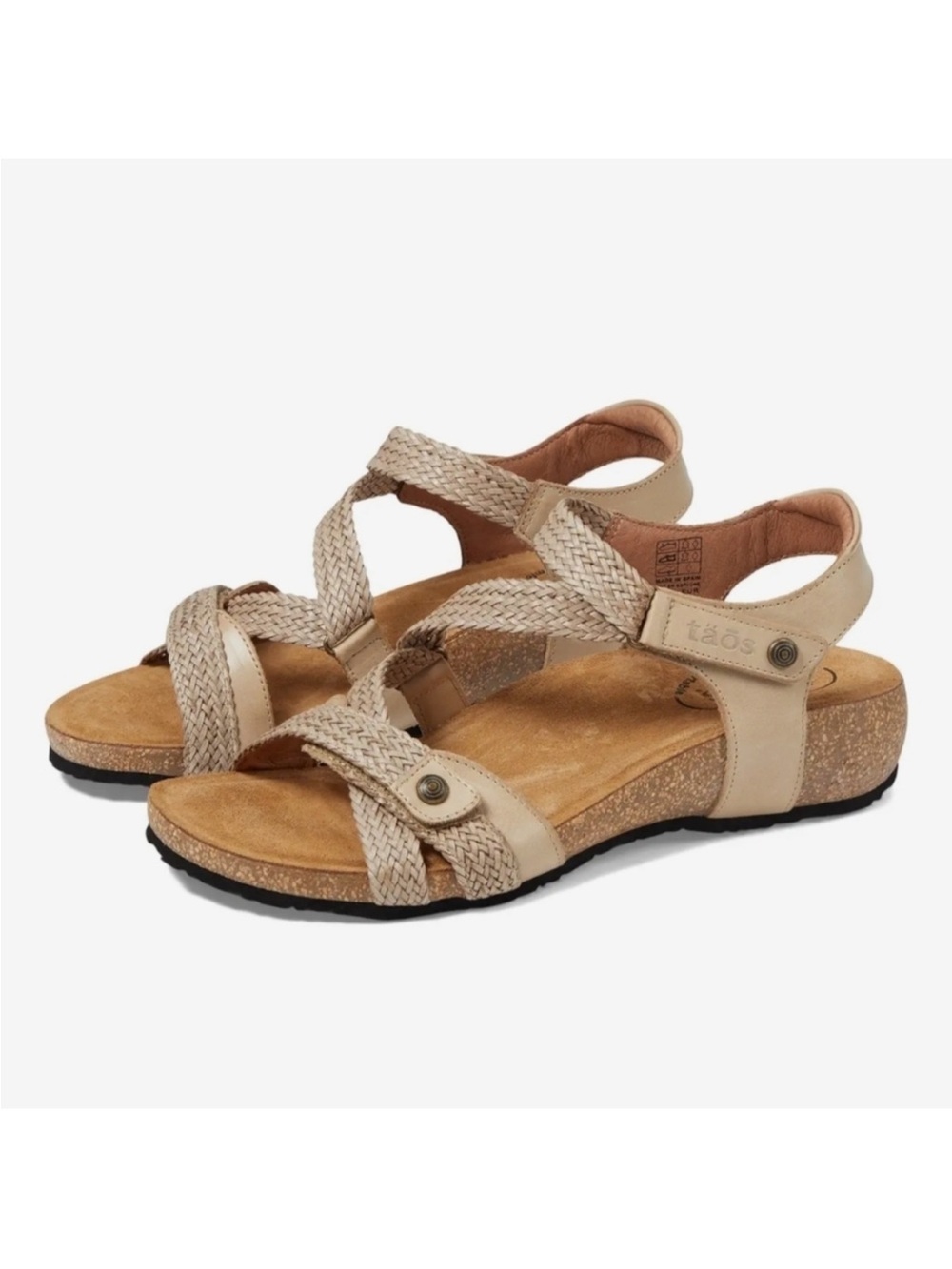 Taos Footwear Women's Braided Strap Sandals in Beige